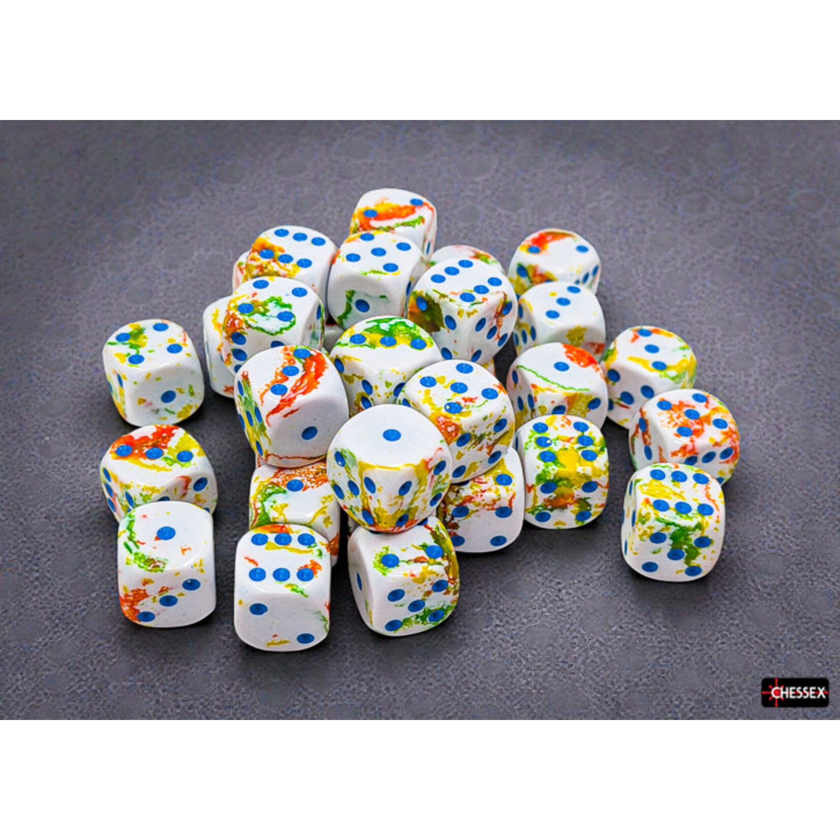 Chessex Brush Breezy/blue 12mm d6 Dice Block (36 dice)