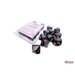 Chessex Opaque Black/pink Set of Ten d10s