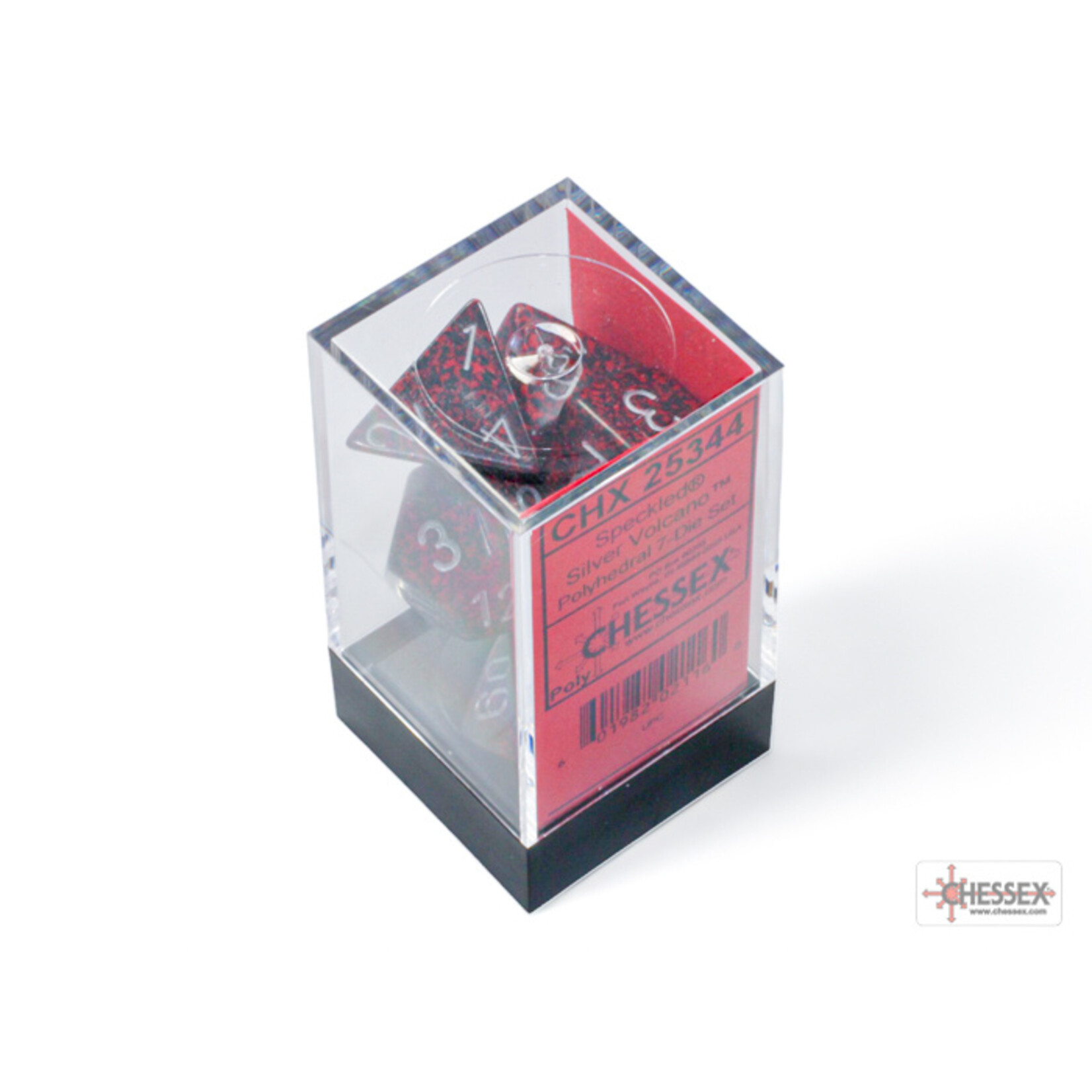 Chessex Speckled Silver Volcano Polyhedral 7-Dice Set
