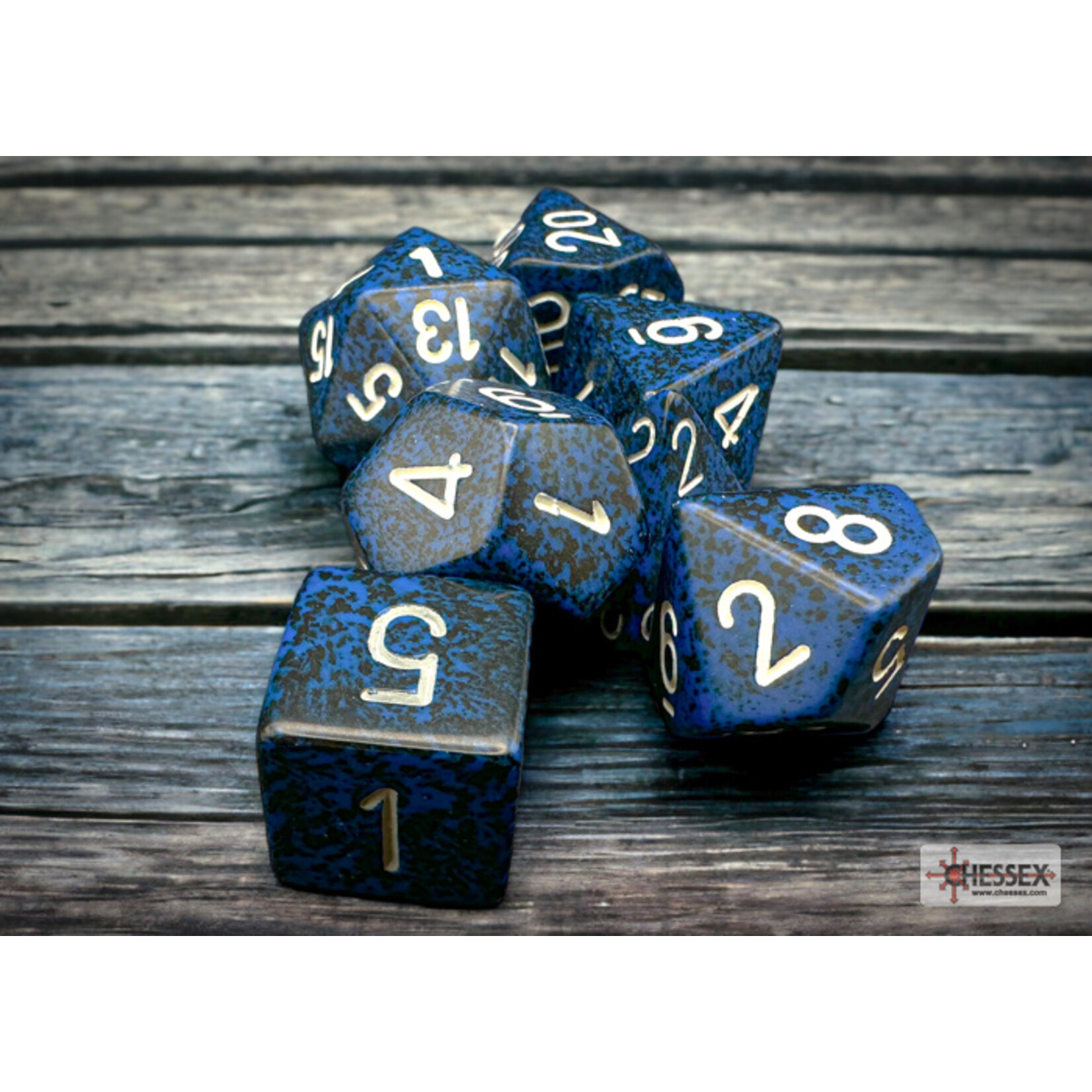 Chessex Speckled Stealth Polyhedral 7-Dice Set