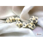 Chessex Opaque Ivory/black Polyhedral 7-Dice Set