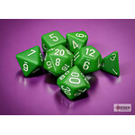 Chessex Opaque Poly Green/White (7)