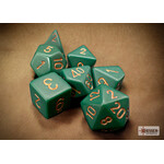 Chessex Opaque Dusty Green/copper Polyhedral 7-Dice Set