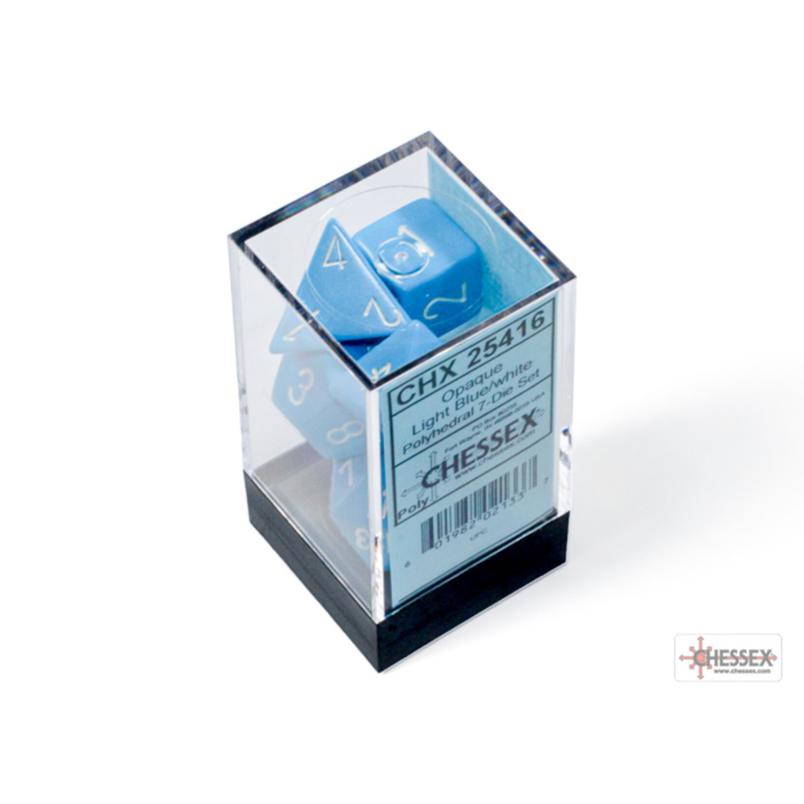 Chessex Opaque Light Blue/white Polyhedral 7-Dice Set