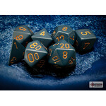 Chessex Opaque Dusty Blue/copper Polyhedral 7-Dice Set