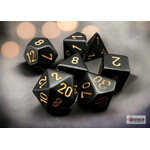 Chessex Opaque Black/gold Polyhedral 7-Dice Set