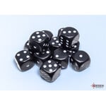 Chessex Opaque Black/white 16mm d6 Dice Block (12 dice)
