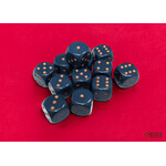 Chessex Opaque Dusty Blue/copper 16mm d6 Dice Block (12 dice)
