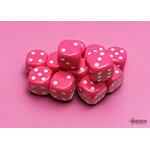 Chessex Opaque Pink/white 16mm d6 Dice Block (12 dice)