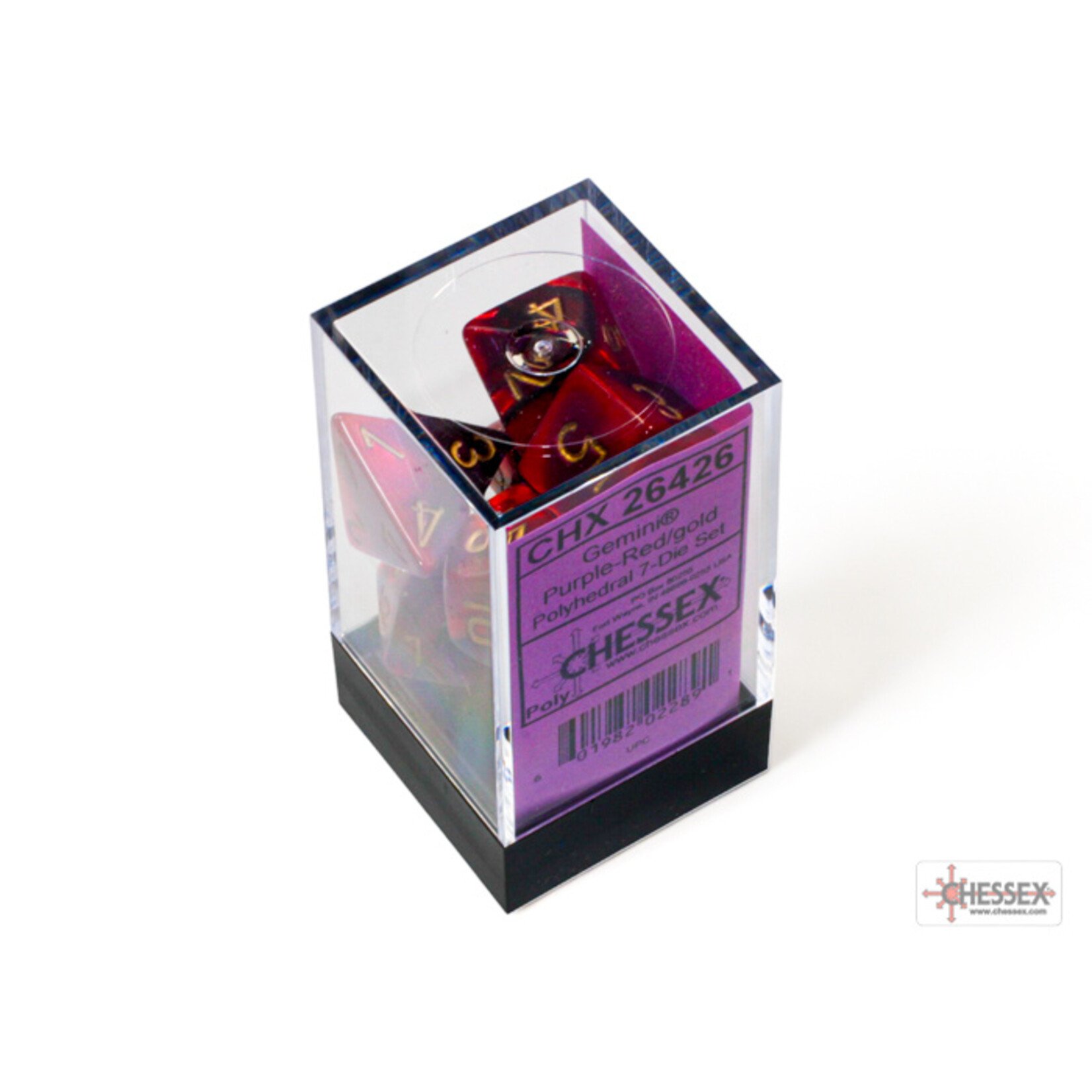 Chessex Gemini Purple-Red/gold Polyhedral 7-Dice Set