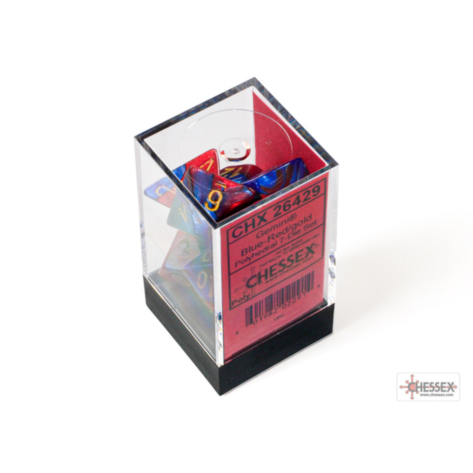Chessex Gemini Blue-Red/gold Polyhedral 7-Dice Set
