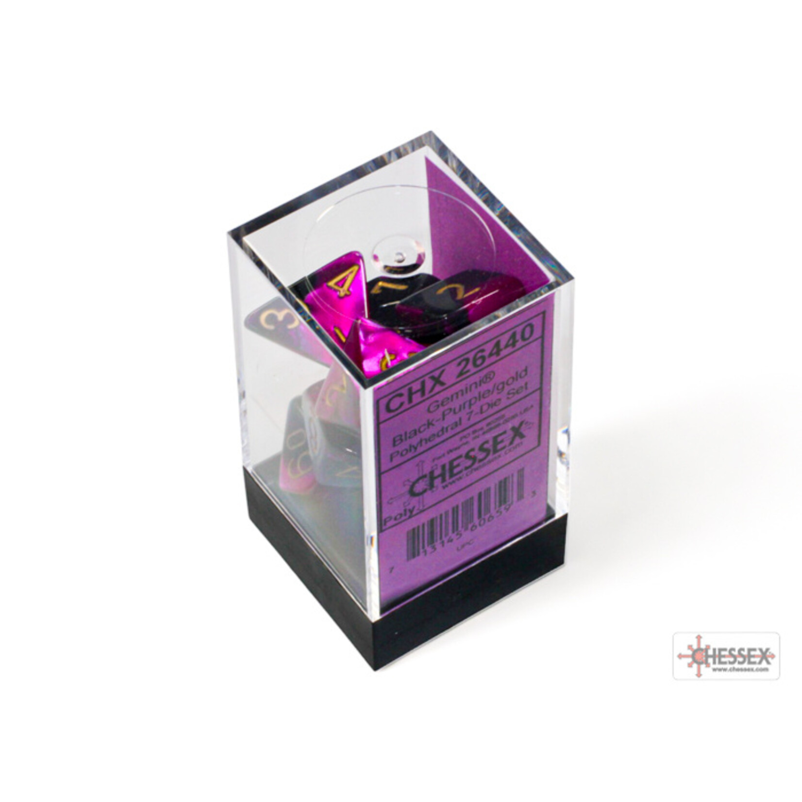 Chessex Gemini Black-Purple/gold Polyhedral 7-Dice Set