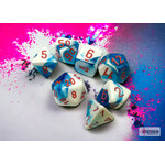 Chessex Gemini Astral Blue-White/red Polyhedral 7-Dice Set