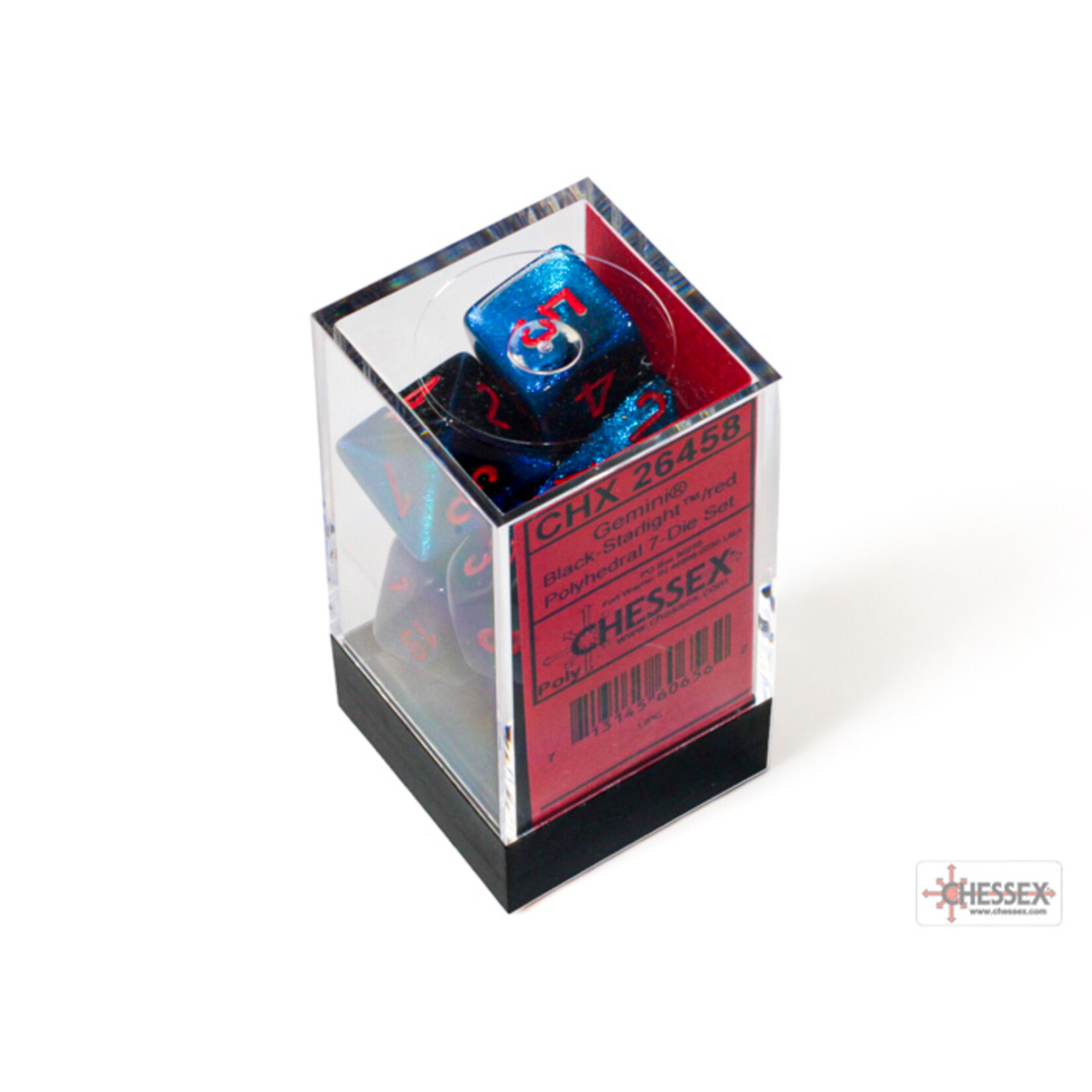 Chessex Gemini Black-Starlight/red Polyhedral 7-Dice Set
