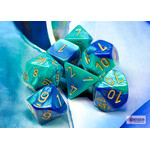 Chessex Gemini Blue-Teal/gold Polyhedral 7-Dice Set