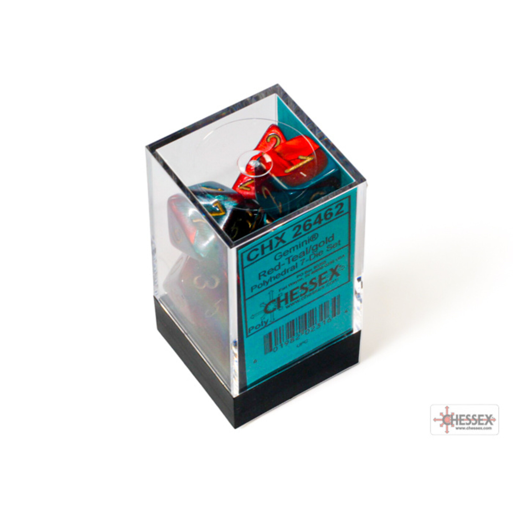 Chessex Gemini Red-Teal/gold Polyhedral 7-Dice Set