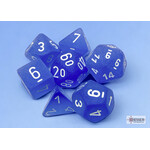 Chessex Frosted Blue/white Polyhedral 7-Dice Set