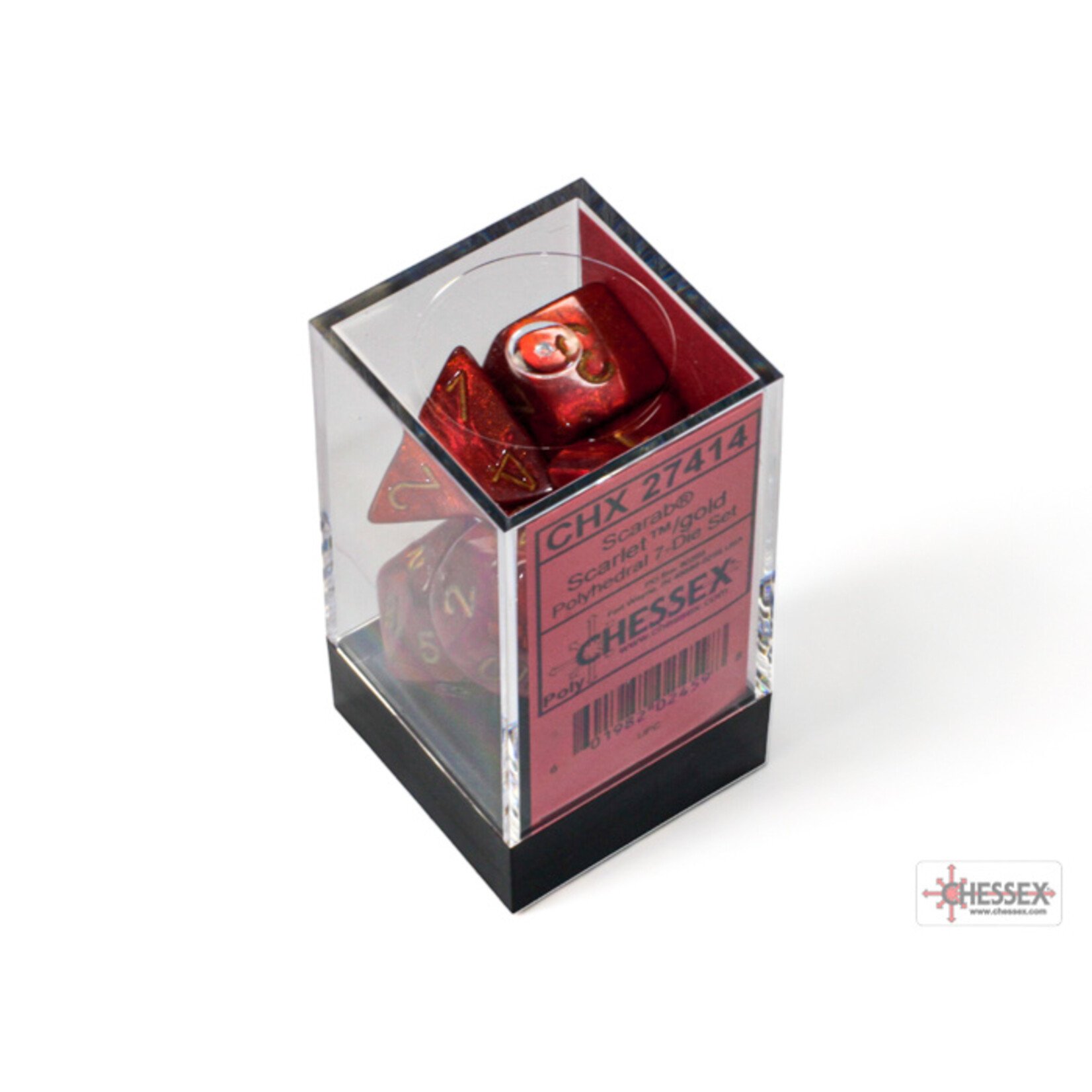 Chessex Scarab Scarlet/gold Polyhedral 7-Dice Set