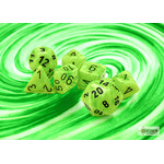 Chessex Vortex Bright Green/black Polyhedral 7-Dice Set