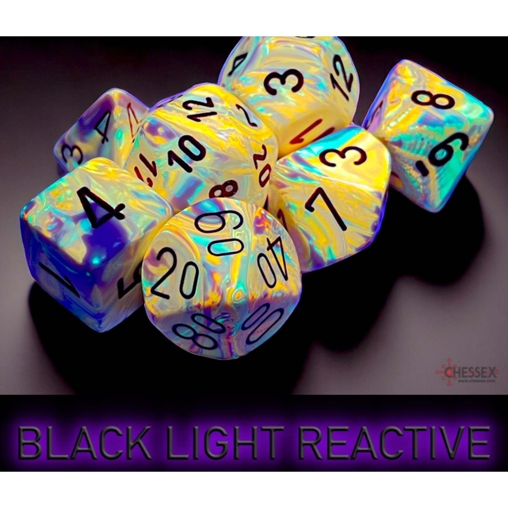 Chessex Festive Sunburst/red Polyhedral 7-Dice Set