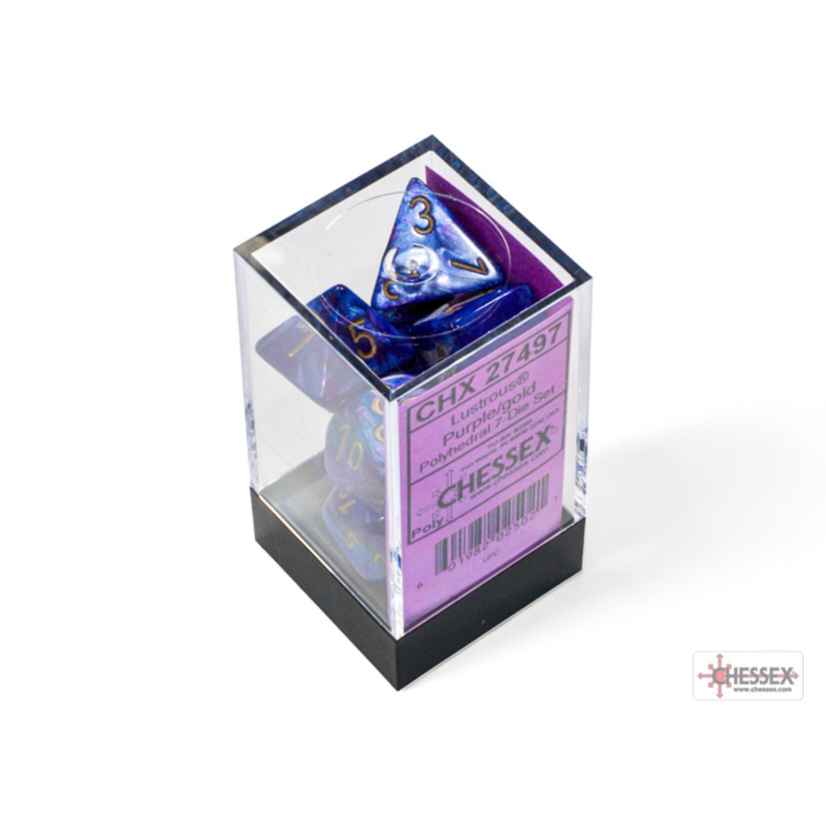 Chessex Lustrous Purple/gold Polyhedral 7-Dice Set