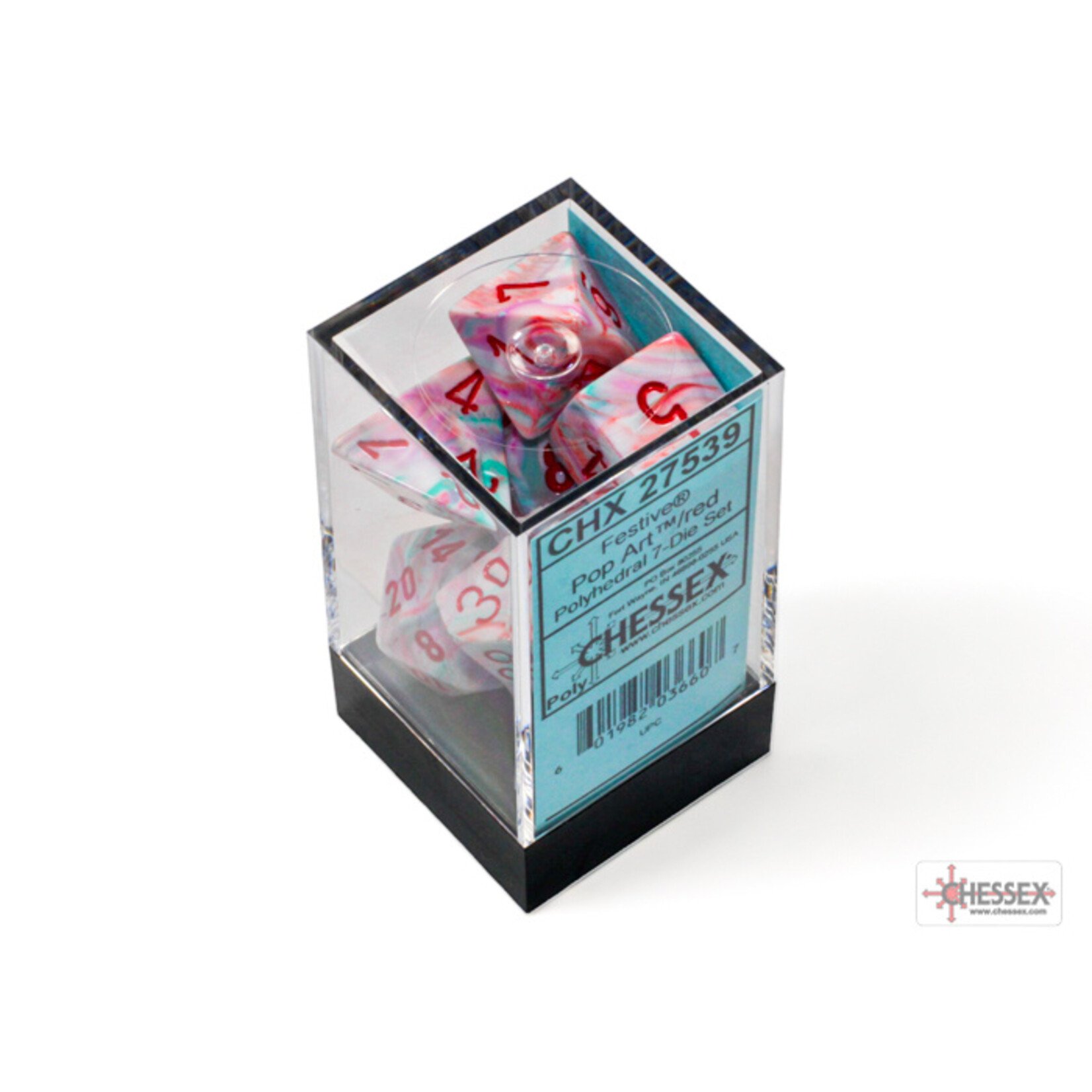 Chessex Festive Pop Art/red Polyhedral 7-Dice Set
