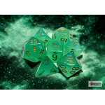 Chessex Borealis Light Green/gold Luminary Polyhedral 7-Dice Set