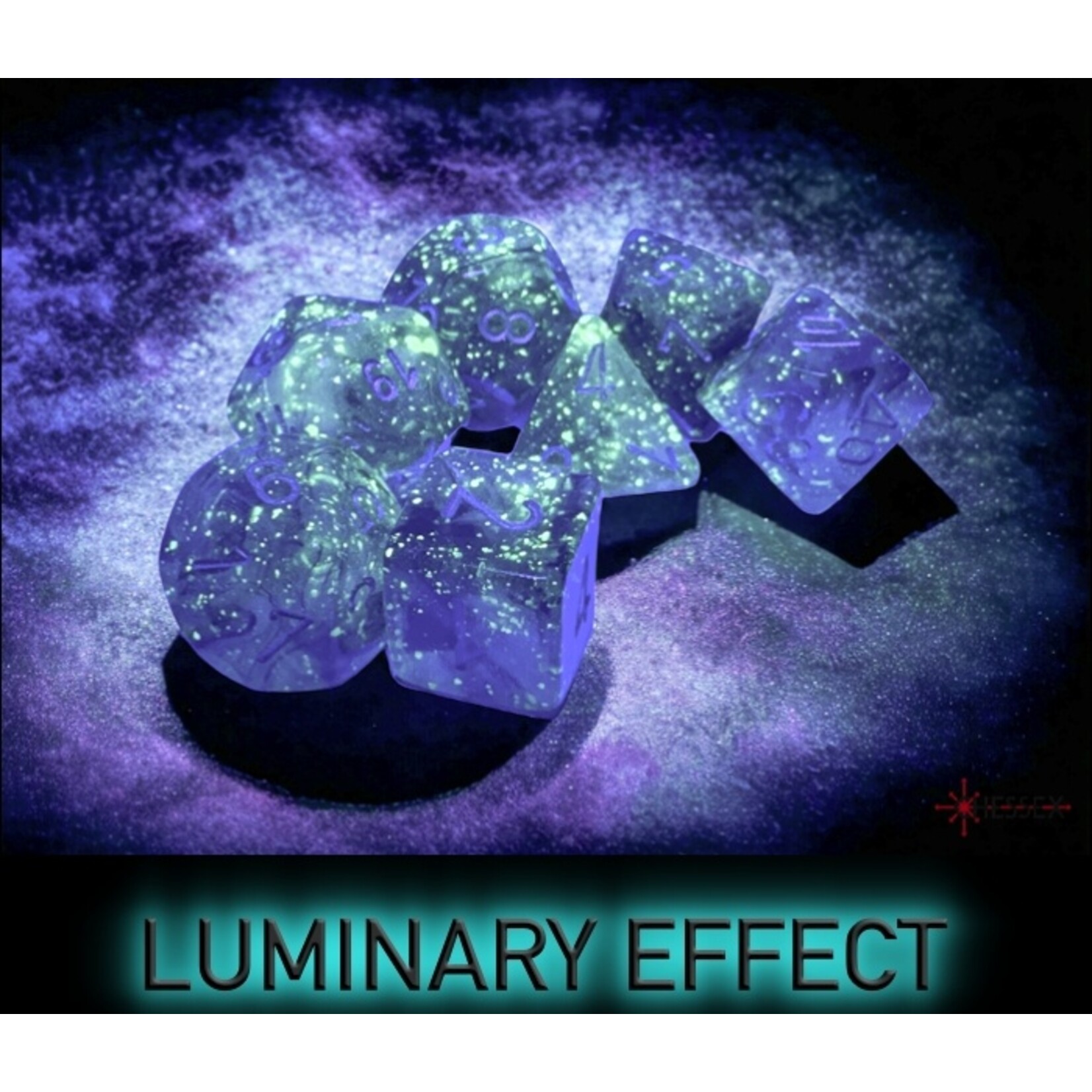 Chessex Borealis Light Smoke/silver Luminary Polyhedral 7-Dice Set