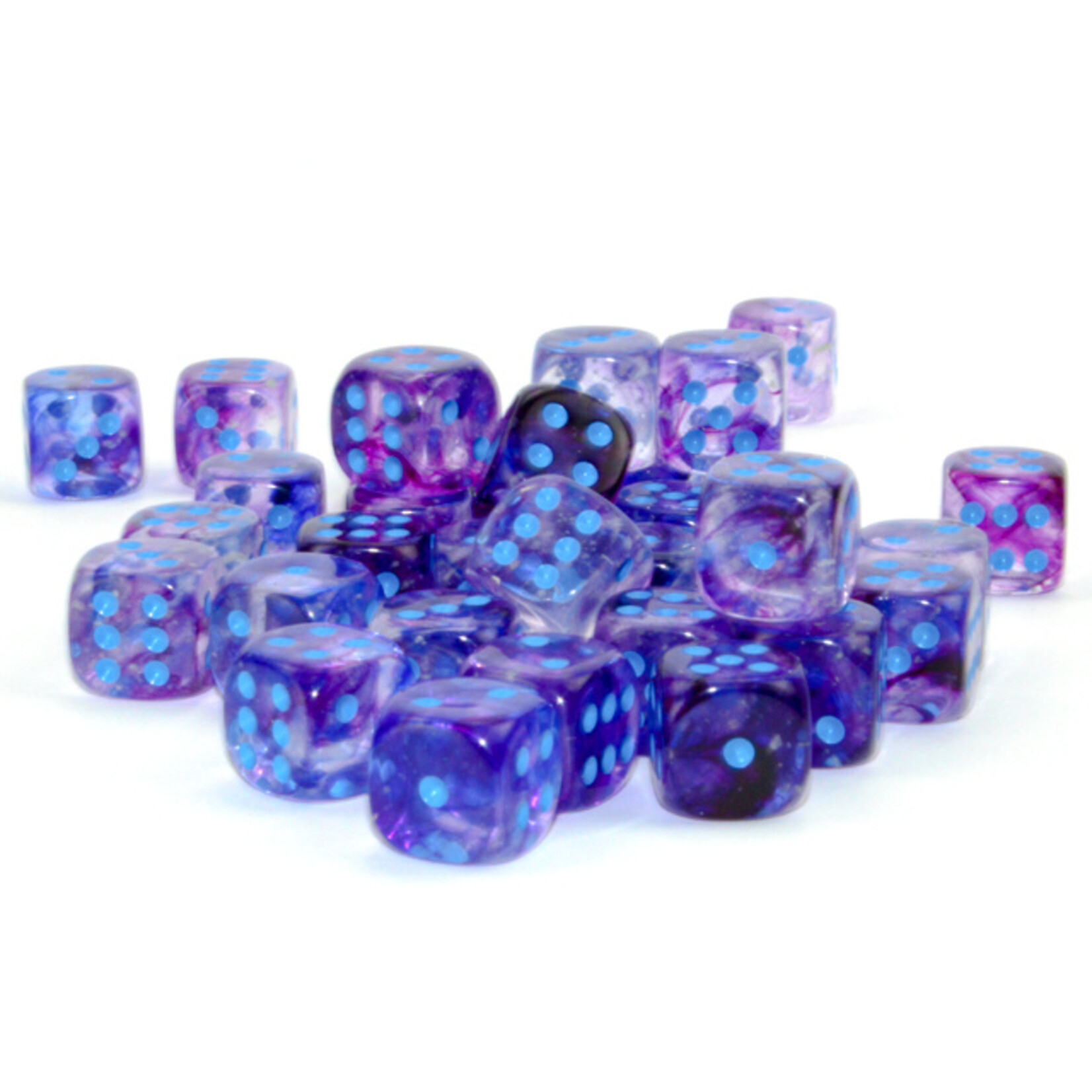 Chessex Nebula Nocturnal/blue Luminary 12mm d6 Dice Block (36 dice)