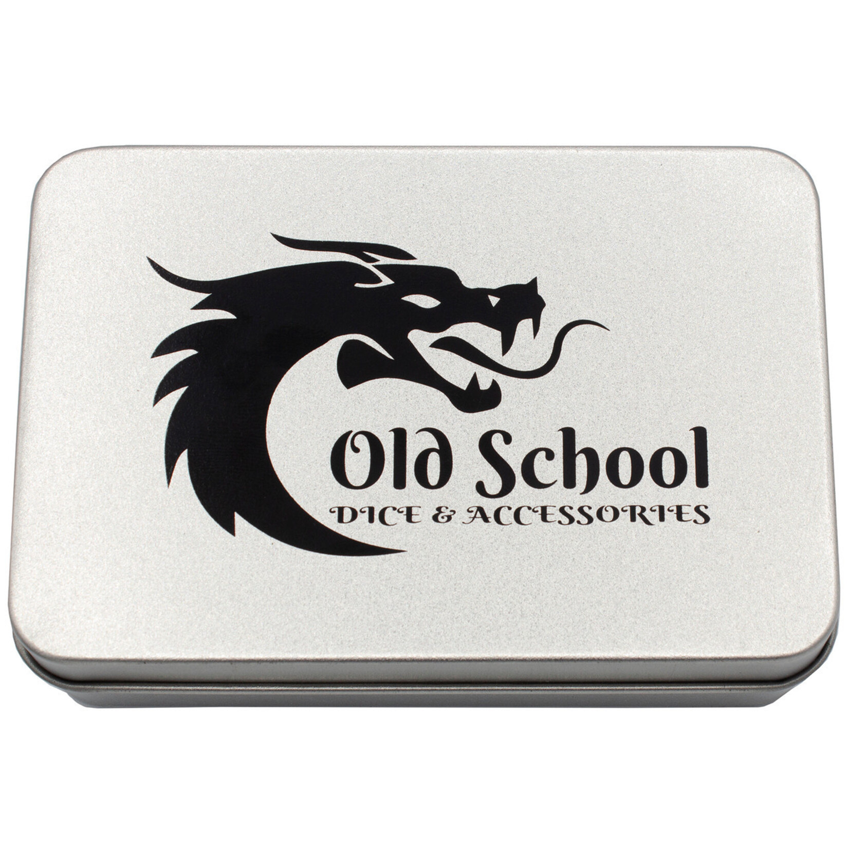 Old School Dice Old School 7 Piece DnD RPG Metal Dice Set: Dragon Forged - Blue & White w/ Black Nickel