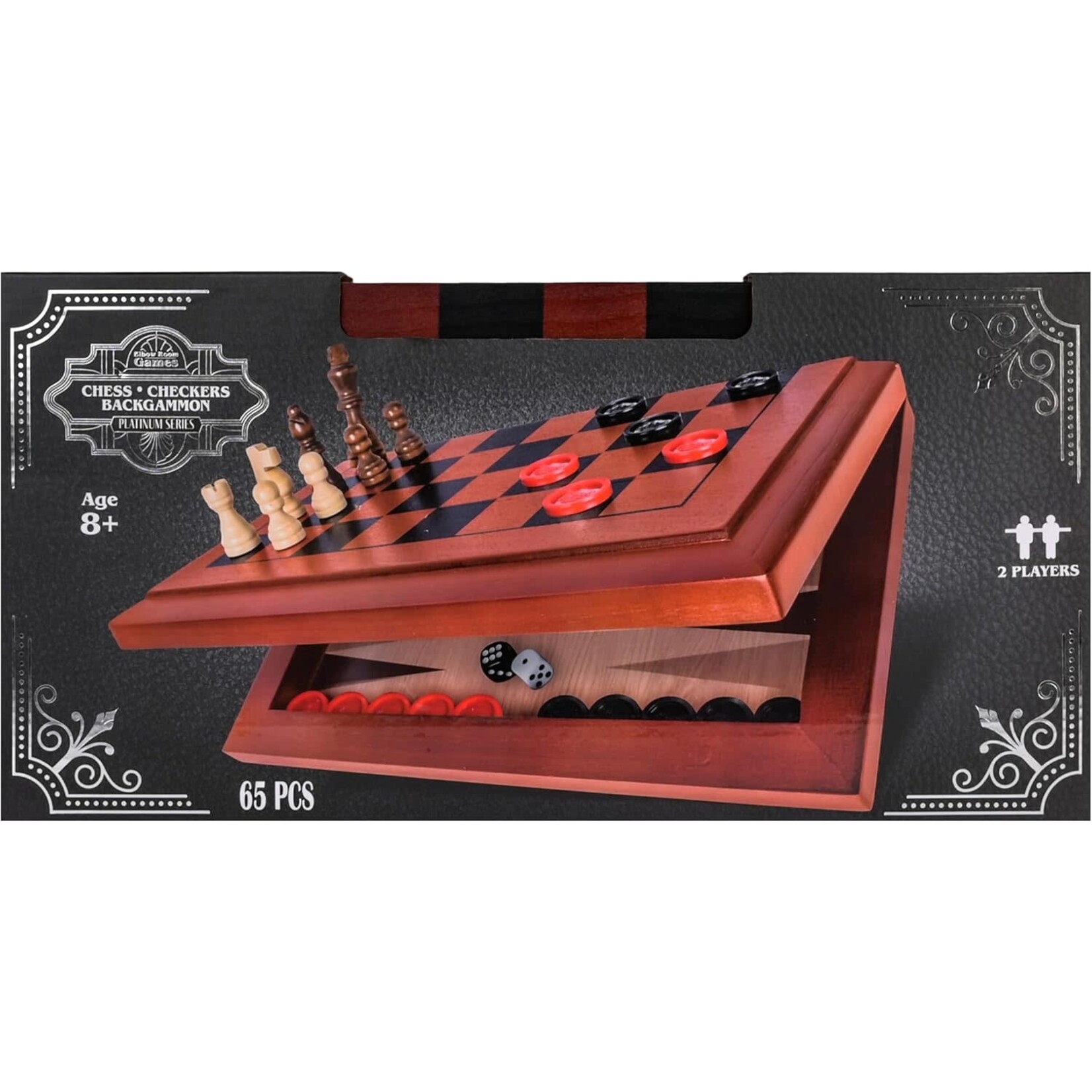 Elbow Room Games 3-in-1 Chess, Checkers & Backgammon