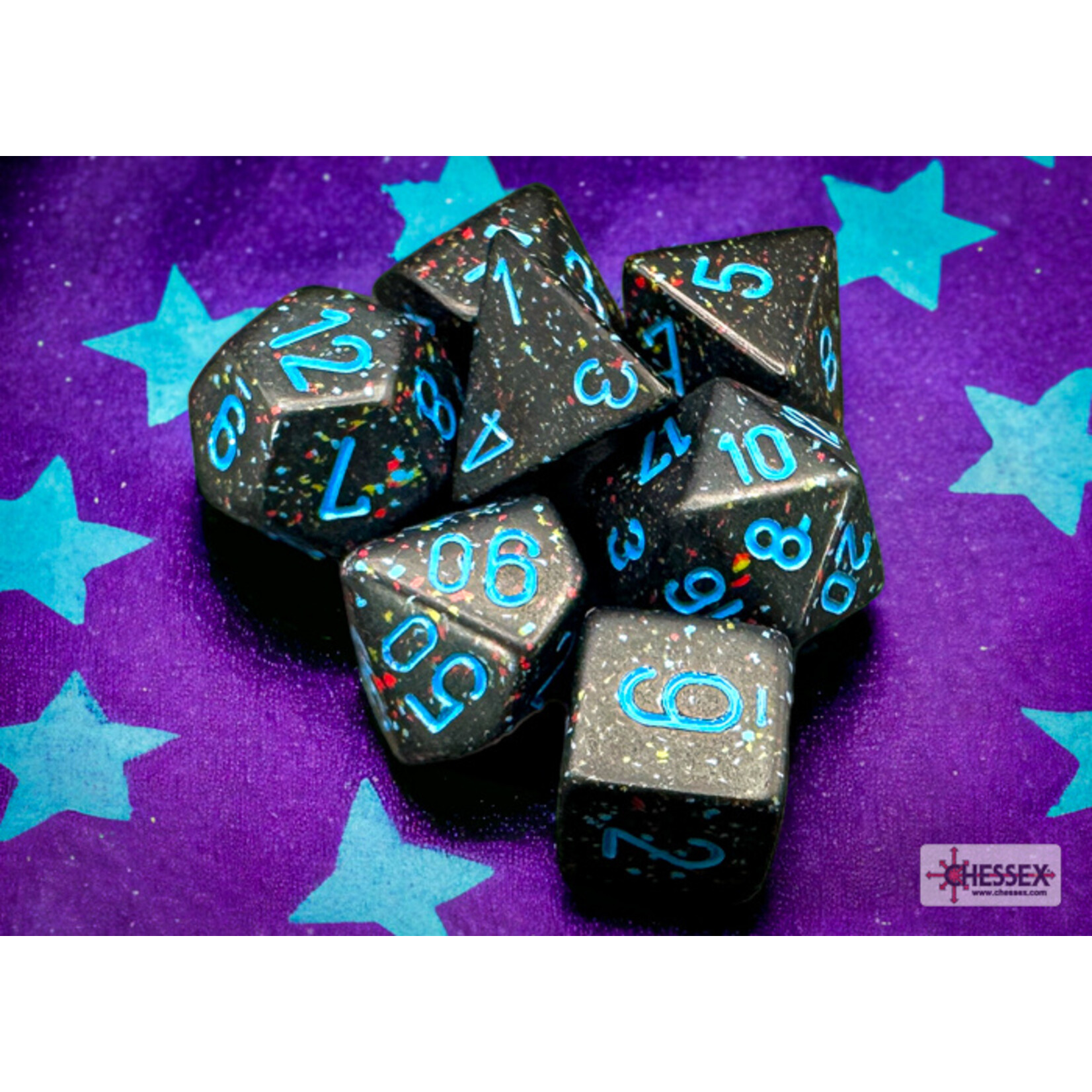 Chessex Speckled Blue Stars Polyhedral 7-Dice Set