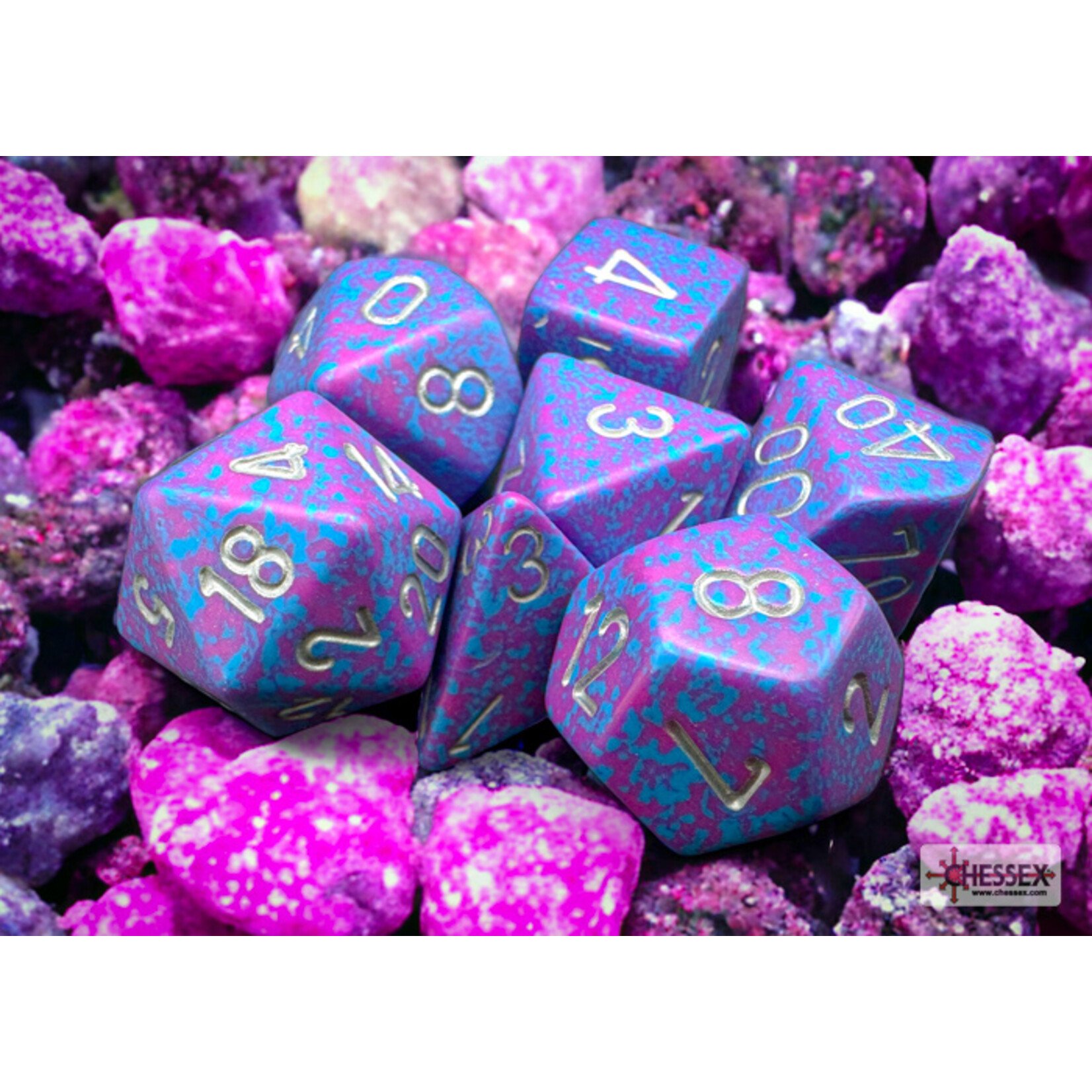 Chessex Speckled Silver Tetra Polyhedral 7-Dice Set