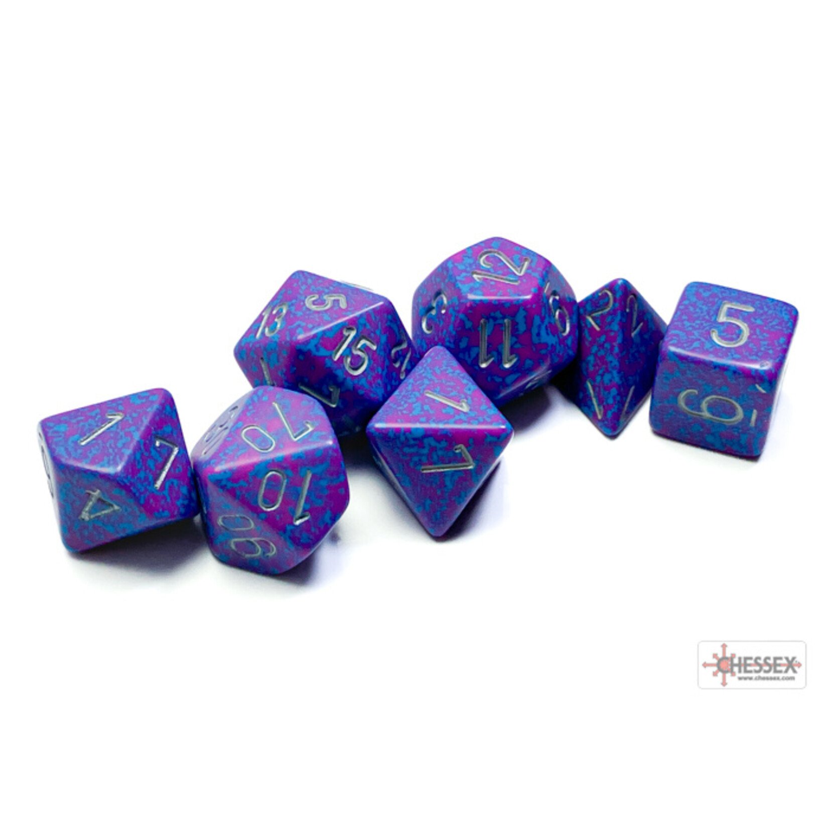 Chessex Speckled Silver Tetra Polyhedral 7-Dice Set
