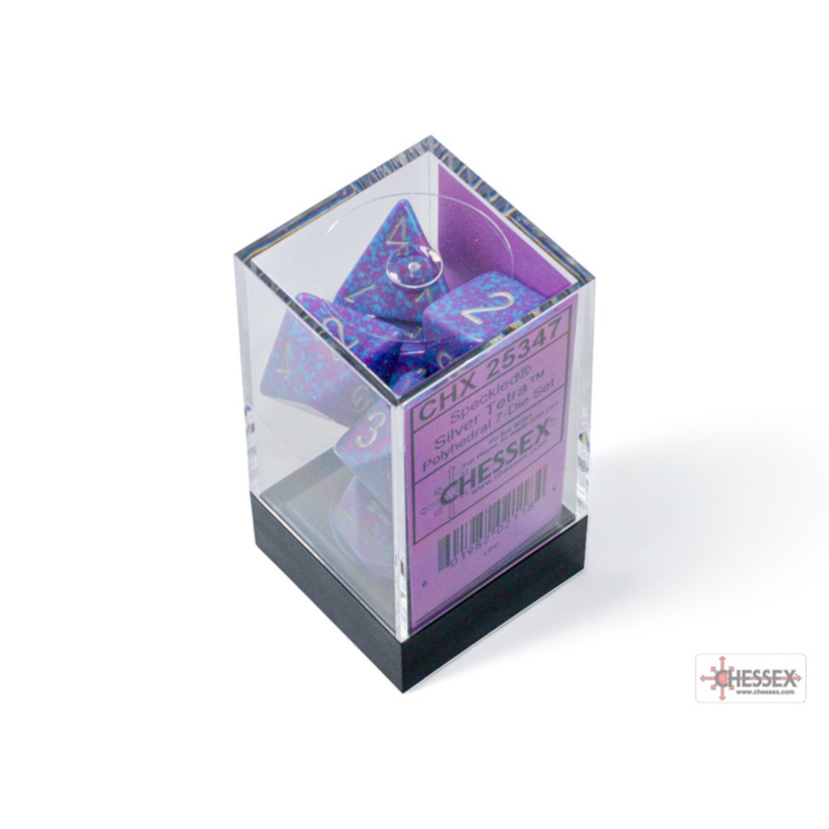 Chessex Speckled Silver Tetra Polyhedral 7-Dice Set