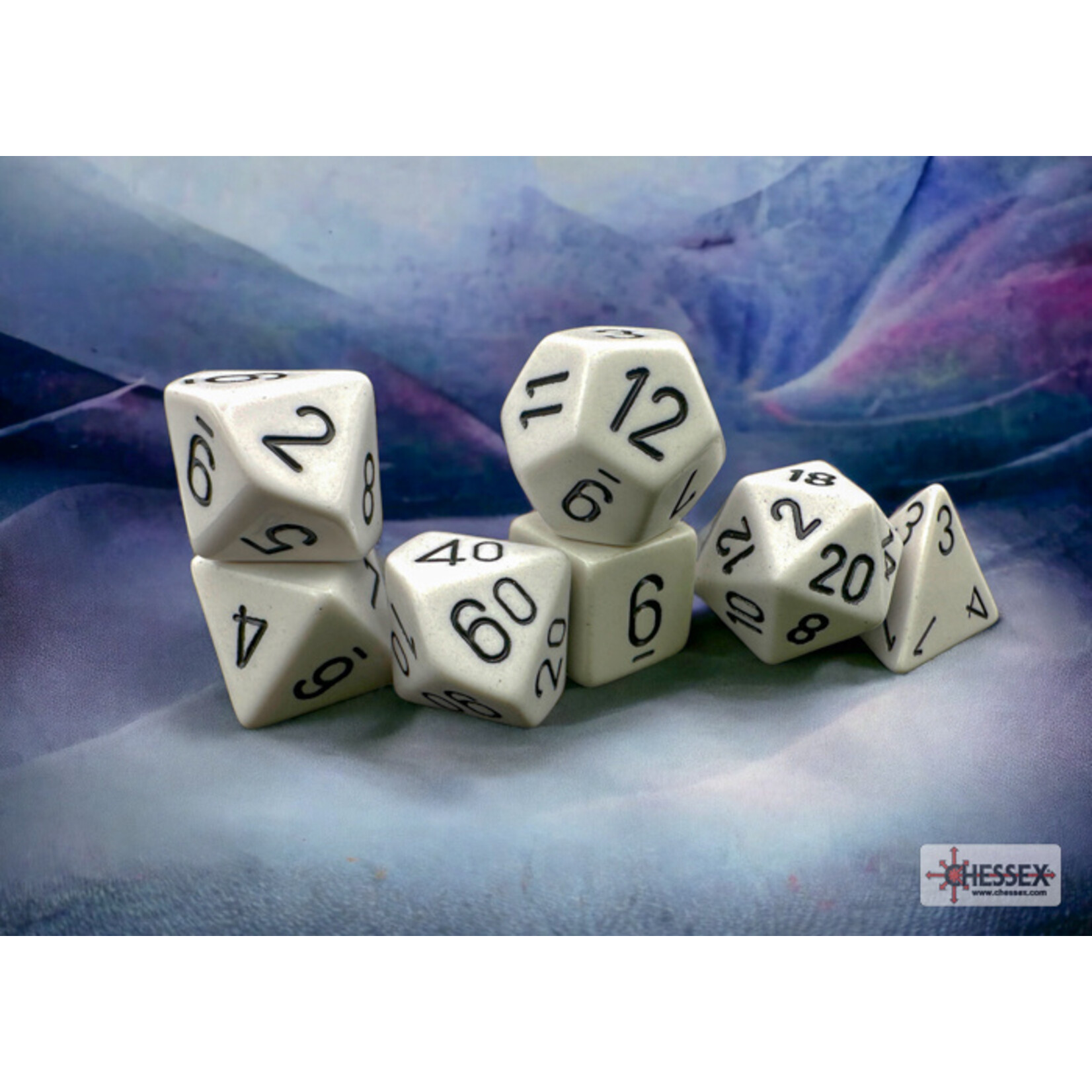 Chessex Opaque White/black Polyhedral 7-Dice Set