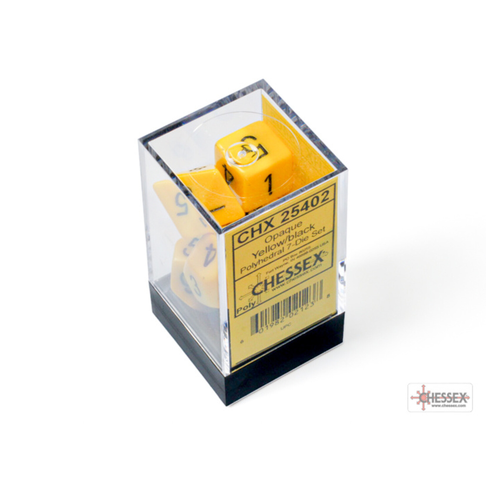 Chessex Opaque Yellow/black Polyhedral 7-Dice Set