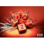 Chessex Opaque Orange/black Polyhedral 7-Dice Set