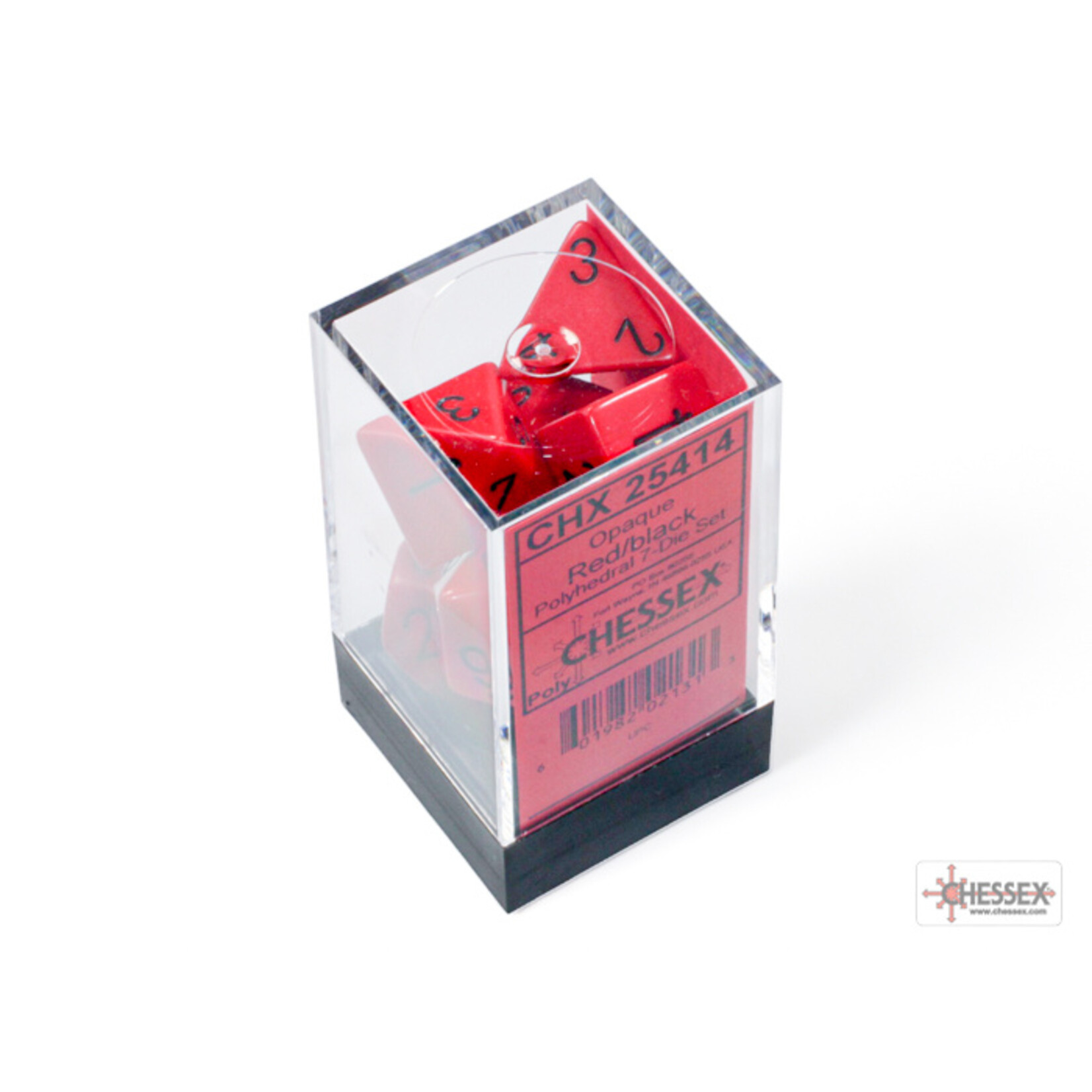 Chessex Opaque Red/black Polyhedral 7-Dice Set
