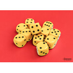 Chessex Opaque Yellow/black 16mm d6 Dice Block (12 dice)
