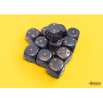 Chessex Opaque Dark Grey/copper 16mm d6 Dice Block (12 dice)