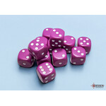 Chessex Opaque Light Purple/white 16mm d6 Dice Block (12 dice)