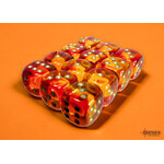 Chessex Gemini Translucent Red-Yellow/gold 16mm d6 Dice Block (12 dice)