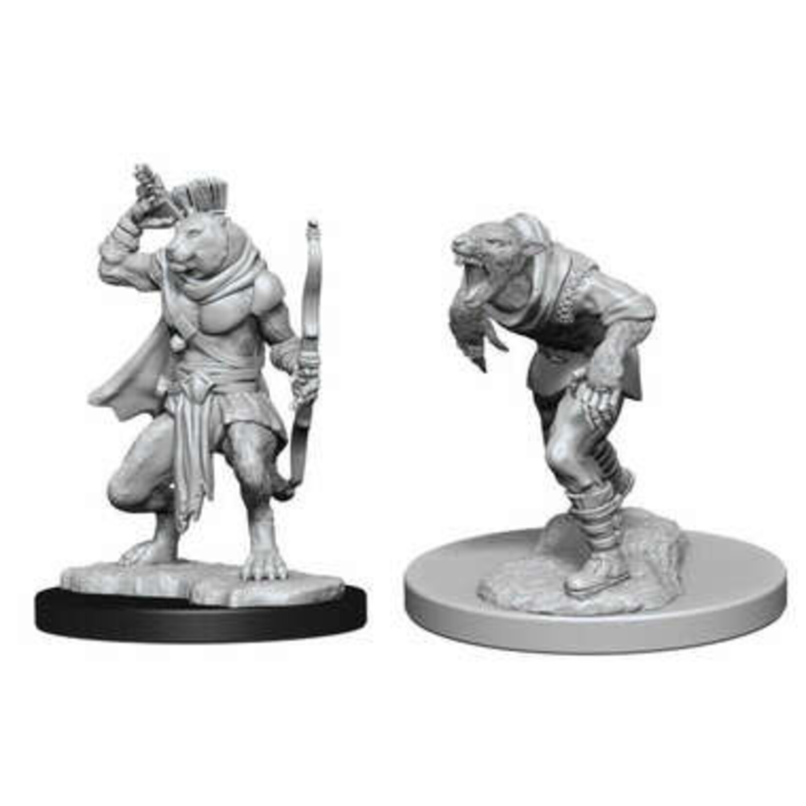 Wizkids DND Unpainted Minis Wave 11 Wererat And Weretiger