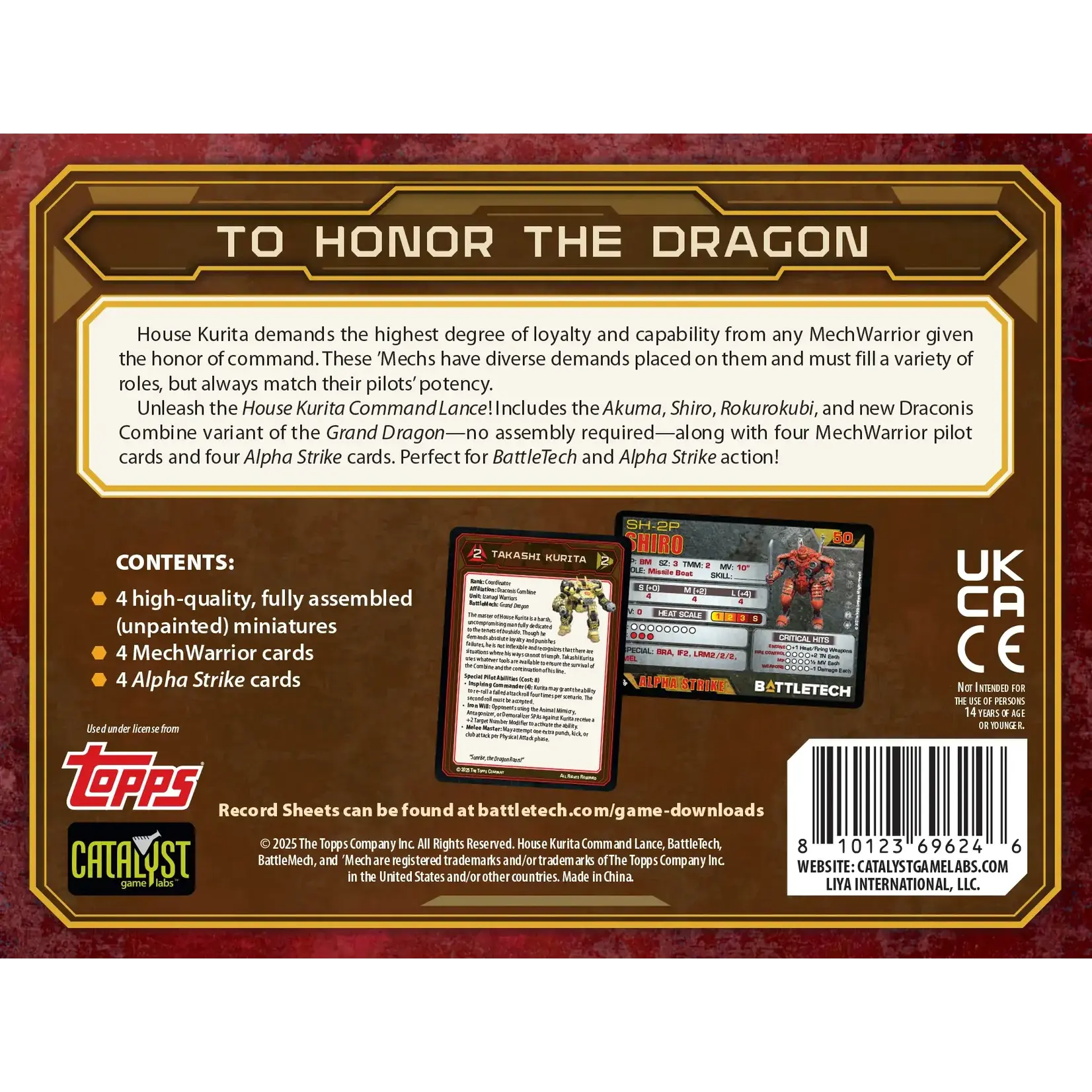 CATALYST GAME LABS Battletech House Kurita Command Lance