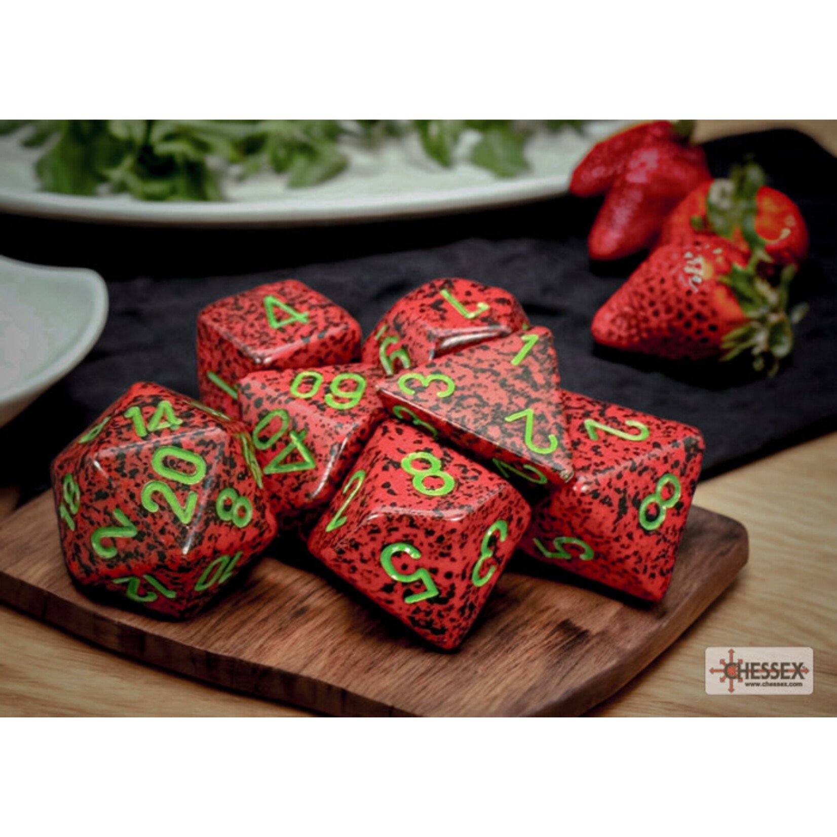 Chessex Speckled Strawberry Polyhedral 7-Dice Set