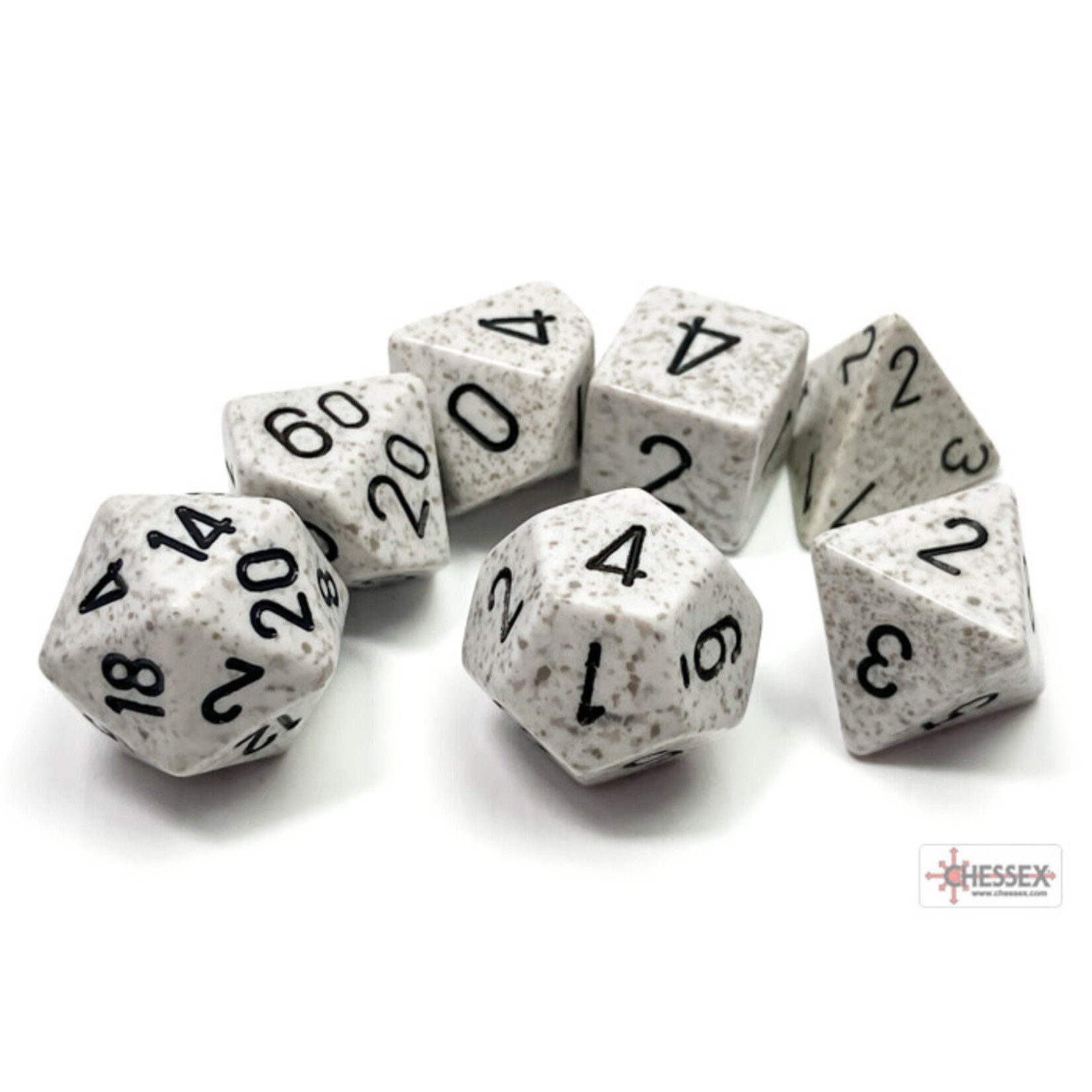 Chessex Speckled Arctic Camo Polyhedral 7-Dice Set