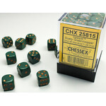 Chessex Opaque Dusty Green/copper 12mm d6 Dice Block (36 dice)