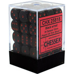 Chessex Opaque Black/red 12mm d6 Dice Block (36 dice)