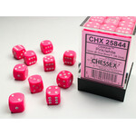 Chessex Opaque Pink/white 12mm d6 Dice Block (36 dice)